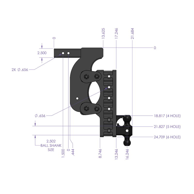Gen-Y The BOSS (Torsion-Flex) 21K Drop Hitch (2.5" or 3" Shank)