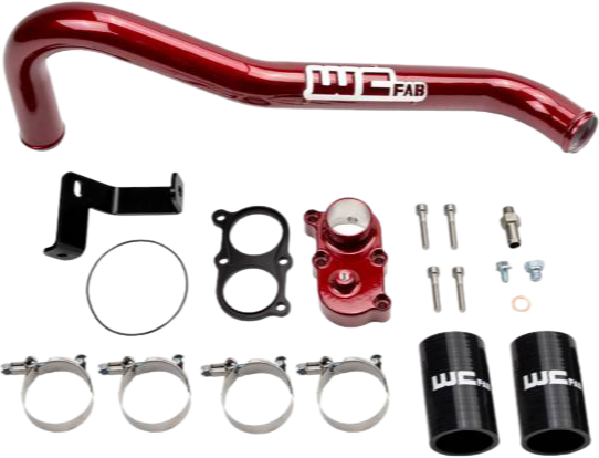 WCFAB 2006-2010 LBZ/LMM Duramax Top Outlet Billet Thermostat Housing & Upper Coolant Pipe Kit